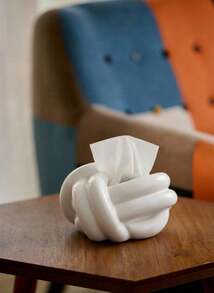 Cirelle 1pc Knot Design Ceramic Tissue Box, Tissue Box Cover, Napkin Dispenser Container, Funny Tissue Holder, Tissue Storage Box For Bathroom Living Room Bedroom Vanity Countertop, Home Essentials - Multicolor - View 3