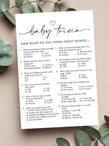 10/20张趣味迎婴派对游戏卡片，包含育儿知识问答、迎婴派对游戏和活动、趣味迎婴派对优惠券、性别揭晓游戏、独特迎婴派对卡片、圣诞主题 - 彩色 - 查看 6