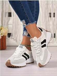 Shoes Retro Chunky Sneakers Instep Bulky Running Sneakers For Women, Shoes For Women - 白色 - 查看 2