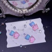 5pcs Glow-In-The-Dark Resin Bear Pendant, DIY Bracelet Earring Necklace Jewelry Making Supplies (Glow Bear Only) - Multicolor - View 7