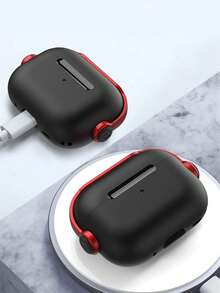 1个黑色和红色TPU材质音乐伴侣登山扣挂绳保护套，兼容苹果蓝牙耳机 - 彩色 - 查看 5