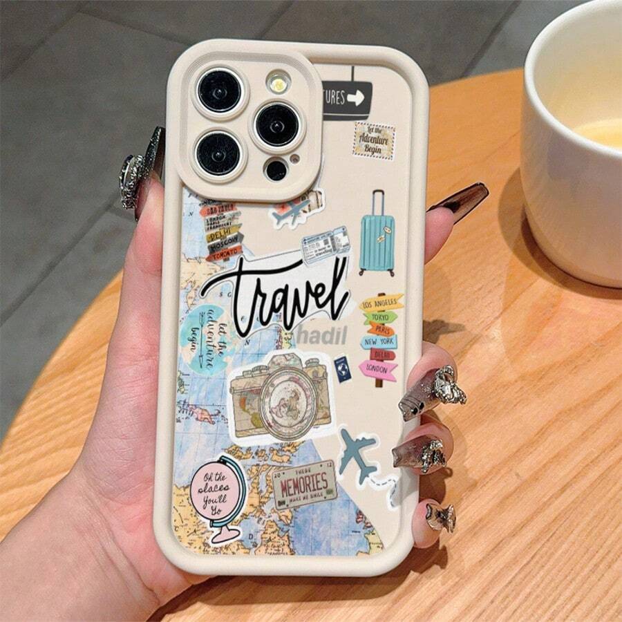 Casing Pelindung Anti Guncangan TPU Bambu Berkualitas Tinggi Bergaya Vintage Chic, Kompatibel dengan Apple, Cocok Sebagai Hadiah Ulang Tahun dan Natal untuk Pasangan, Pacar, Anak Perempuan, dan Remaja - Putih Antik - View 1