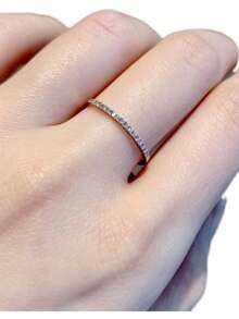 Aro de aro delgado con diamantes de imitación, accesorio versátil de lujo para uso diario y de oficina con estilo minimalista - Blanco - Ver 3