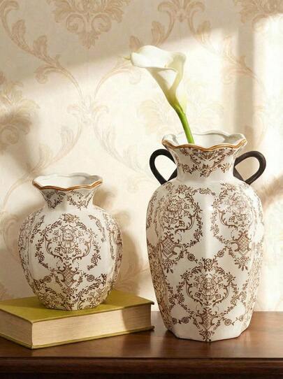 Cirelle 1 pieza Nuevo jarrón de porcelana azul y blanco, decoración de estilo chino nuevo, jarrón de flores para sala de estar, decoración de entrada, arreglo floral de peonía vintage