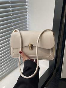 Túi đeo vai bằng da PU cao cấp phong cách tối giản Pháp cổ điển, túi xách thanh lịch, túi đeo chéo đa năng. - trắng - Xem 9