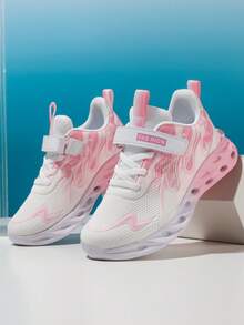 Low-Top Flat Summer Mesh Breathable Lightweight Soft Anti-Slip Contrast Color Kids Outdoor Sports Running Shoes - Pink - View 5