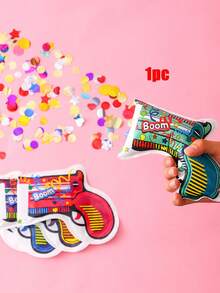 12/6/1pc Handheld Colorful Paper Confetti Poppers, Inflatable Multi-Color Poppers, Portable Props Suitable For Birthday Party, Family Gathering, Outdoor Toys - Handheld Spray Gun - View 9