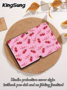 Kingsung Pink Cherry Blossom Tablet Protective Case, Suitable For 9.7/10.2/10.5/10.9/12.9 Inch Pro, 10th Gen , Galaxy Tab S6 Lite 10.4 Inch, Kindle Paperwhite 12th Gen 2024, Kindle (11th Generation) 2022, Kobo Clara Color. Soft Shock-Proof, Smart Stand/Auto Wake/Sleep - Multicolor - View 9