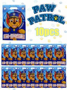 10pcs/Pack Paw Patrol Party Favor Bags, Skye Themed Plastic Candy Bags, Birthday Party Supplies Decorations - Multicolor - View 10