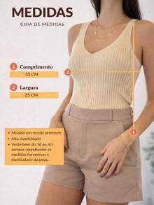 V-Neck Knit Tank Top, Modal Fabric, Summer, New Collection. - Màu be trung bình - Xem 4