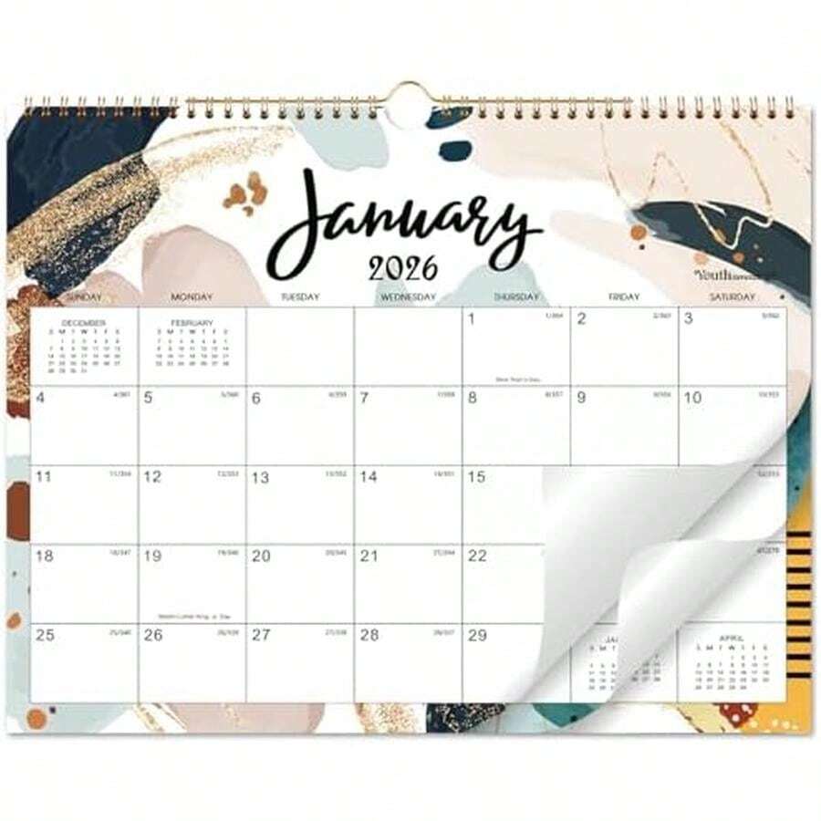2026 Wall Calendar - 12 Months Hanging Calendar 2026 From Jan. 2026 - Dec. 2026, 14.8" X 11.6", Twin-Wire Binding, Blank Block With Julian Dates, Perfect For Organizing At Home, School & Office - / - View 1