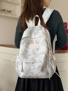 Ba lô nhuộm tie-dye mới năm 2026, ba lô tối giản thường ngày dành cho sinh viên đại học/trung học, phong cách thời trang đường phố Mỹ. - A - Xem 4