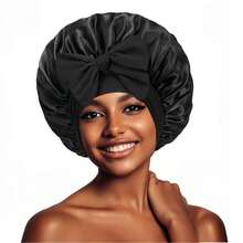 1pc FOLAI Silk Bonnet, Satin Lined Sleep Cap, Suitable For Women And Girls - Basic model - View 4