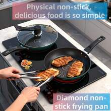 Crystalline Non-Stick Frying Pan, Thick Flat Bottom Pan, Suitable For Home Use, Induction Cooktop, Gas Stove - Red - View 3