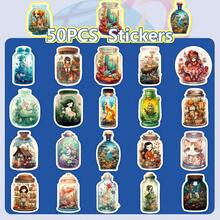 50张“奇迹瓶”贴纸 - 创意“瓶中万物”和“梦想许愿瓶”系列，适用于日记本 - 50PCS - 查看 11