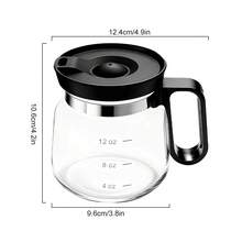 16 Oz Ounces Coffee Glass Pot Tea Cup Mug Collectible  (CoffeePot),With Spill Proof Lid Heatproof Glass Mug Large Capacity Ideal Gift For Coffee Lovers (1pcs) - 黑色瓶蓋 - 查看 7