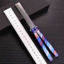 1pc New Valorant Fearless Contract Nightblade Butterfly Comb Balisong Toy - Birthday Gift - Perfect Gift - Holiday Gift - Toy - Gift - Multicolor - View 10