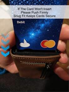 RFID信用卡夹钱包，高品质三折RFID屏蔽超薄极简弹出式钱包，小型金属钱包，代客泊车钱包，磁吸钱包，男士钱包，男士礼物，商务钱包，旅行钱包 - 黑色 - 查看 10