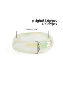 1pc Bohemian Geometric Asymmetrical Arc-Shaped AB Color Resin Cuff Bracelet, Luxurious Casual Party Unisex Wedding Holiday Versatile Charm Resin Bracelet Gift (Slight Color Variation Due To Lighting And Minor Flaws Is Normal) - Bracelet - View 4