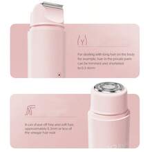 二合一电动剃毛器，女士适用 - 双头比基尼修剪器，干湿两用，无线充电，无痛脱毛，适用于比基尼线、眉毛、腋下和面部 - 温和亲肤，无痛，便携，USB充电，锂电池，符合人体工学设计，脱毛器 | 现代脱毛 | 可充电剃毛器，脱毛器 - 彩色 - 查看 5