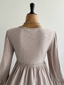 Rusttydustty Áo kiểu tay loe màu kaki dáng rộng, thích hợp cho phong cách boho, mặc hàng ngày, đi biển, lễ hội âm nhạc, v.v. Mùa xuân - Cây gai - Xem 7