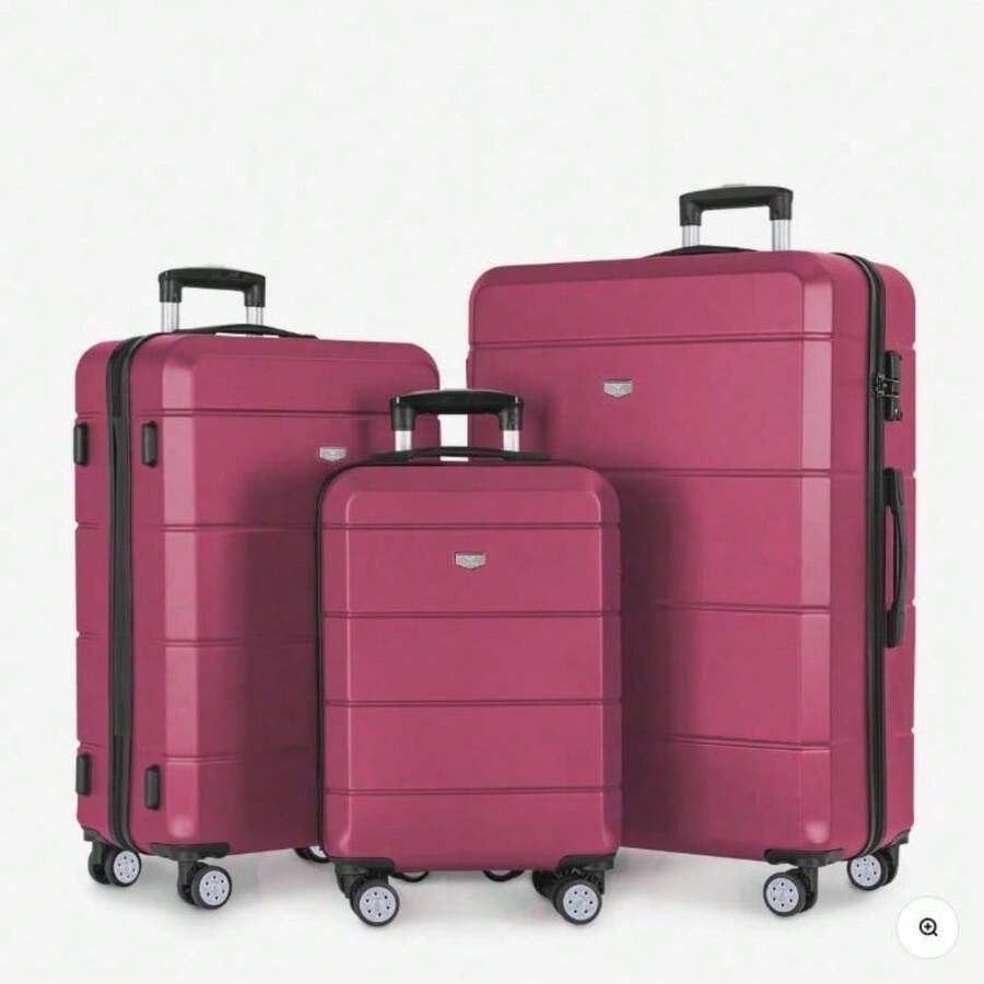 15"/20"/24"/28" Lugg Jetset Suitcase - Hard Shell 45x33x20cm+ Strong Lock Internal Pockets - Burgundy - View 1
