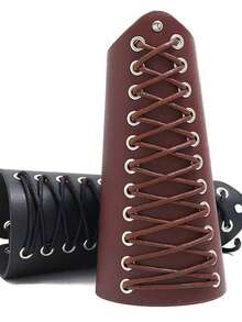 2 Retro Embossed Arm Guards, Medieval Wrist Armor, Punk Style Arm Guards, Renaissance Clothing Accessories, Holiday Costumes, Role-Playing Performance Props, Suitable For Both Men And Women - Multicolor - View 2