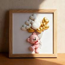 A Silicone Mold Shaped Like A Bear Holding A Balloon, Used For Making Plaster, Soap, Clay, And Resin Crafts, Decorations, Valentine's Day, Easter, Eid Home Decor, DIY Holiday Gifts, Reusable, And Easy To Demold. - White - View 4