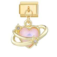 1件金色吊坠模块化手链，可DIY替换花朵、水母、心形、五角星、鱼尾、月亮、海星元素，都市休闲风格，圣诞节和万圣节必备单品，秋季色调，本土风情，实用时尚，圣诞风情，迷人设计，不锈钢饰品，圣诞装饰，秋季办公风格 - 多款組合 - 查看 13