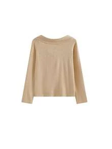 Khaki Ribbon V-Neck Long Sleeve Knit Sweater, Women's Summer Slim Fit Solid Color Chic Versatile Top Fall - Apricot - View 7