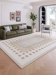 极简几何图案印花地毯、客厅沙发垫、卧室地毯、床边防滑垫、餐厅厨房垫、办公椅垫、入口门垫、野餐毯、户外露营垫 - 黑與白 - 查看 4