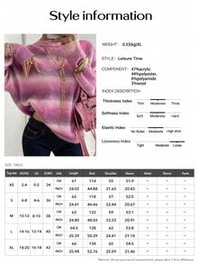 Live To Mo 女士冬季毛衣，Y2K 情人节款，女士休闲长袖针织衫 - 可爱条纹粉色套头衫，日常必备 - 粉色 - 查看 10