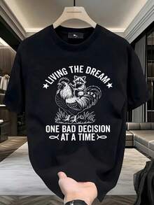Camiseta Hombre Gallo y Mapache, Divertido y Sarcástico, Streetwear,  Viral,envío nacional,playera de hombre,ropa de hombre,regalos para hombre,regalos para tu novio,oversize hombre. - Negro - Ver 1
