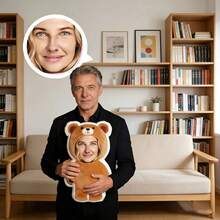 1 Personalized Fun Face Pillow - Customized Photo Double Sided Printing, Customized Face Pillow - Home Style, Ideal Gift For Birthday, Thanksgiving, Christmas - Bear - View 11