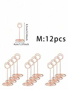 12 piezas Soportes para números de mesa, 3 tamaños 5cm/8.5cm/22cm Soportes para fotos de mesa con base antideslizante, adecuados para bodas, fiestas, mesas de comedor, marcos de fotos, notas, fiestas de cumpleaños u otros banquetes - Multicolor - Ver 12