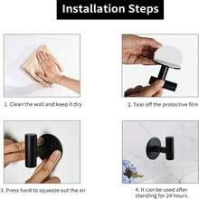 Rustproof Stainless Steel Wall Hooks - Easy-Install, Adhesive, Heavy-Duty Hooks For Hanging Coats, Hats, Towels, Robes - Ideal For Bathroom, Kitchen, And Bedroom Use, Contemporary Style, Easy Installation Hooks | Durable Wall Hooks, Towel Rack - A - View 9