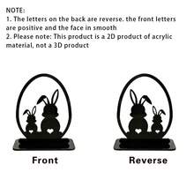 1/4pcs Black Easter Egg Decorations With Rabbit And Rabbit Ears, 2D Acrylic Design, Suitable For Decorating Window Sills, Bookshelves, Bedrooms, Living Rooms, Also Can Be Used As Holiday Party Gifts - Easter Ornaments - View 7