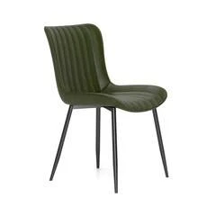 Dining Chairs, PU Material, Set Of 4 - Modern Art Leather Seats, Green, Black. - Green - View 4
