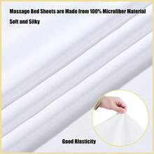 Massage Table Sheets 2 Sets, 3 Pcs Professional Microfiber Massage Bed Cover Sheets, Soft, Light-Weight, Stain & Wrinkle Resistant, Includes Flat & Fitted Sheet, Face Cradle Cover - White - White - View 9