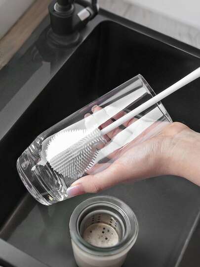 1/3/5pcs Cup Cleaning Brush, Kitchen Cup Cleaning Brush, Bottle Cleaning Brush, Detachable Cleaning Brush, Long Handle White Bottle Cleaning Brush, Suitable For Kitchen, Cups, Mugs, Tumblers, Kettles, Glass Cups, Baby Bottles And More