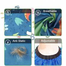 Dinosaur Shaped Hairdressing Apron - Quick Cleaning Anti-Stick Anti-Static Hairdresser Apron - Multicolor - View 4