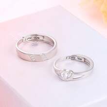 Anillos de Pareja Plata de Ley 925 Ajustables Para Él y Ella Diseño Romántico Elegante| Regalo San Valentín Compromiso Joyería para Parejas Para Novio Novia Versátil Uso Diario Significado Eterno - Abeja y panal - Ver 4