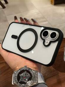 Transparent Magnetic Phone Case, Compatible With IPhone 16, 16 Plus, 15, 14, 11, 12, 13 Pro Max, 13 Mini, And Plus, With Shockproof Protection - Black - View 5