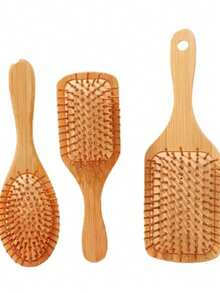 1 Peça Pente de Bambu com Almofada de Ar e Alça, Escova de Bambu Natural Adequada para Todos os Tipos de Cabelo (Homens, Mulheres, Todas as Idades), Massageador de Couro Cabeludo Portátil (Amarelo), Essencial para Volta às Aulas, Viagens e Férias, Acessório de Cabelo Feminino, Desembaraçador, Escova com Formato de Bola, Conjunto de Escovas, Escova de Cabelo, Desembaraçador, Produtos de Cuidados com o Cabelo, Ferramentas de Cabelo, Acessórios de Cabelo - A - Visão 6