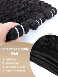 1PC Burmese Curly Bundles Human Hair 16 18 20 Inch Unprocessed Water Wave Quick Weave With Spiral Curly End Raw Virgin Hair Extensions Natural Black For Women - SNatural - View 4