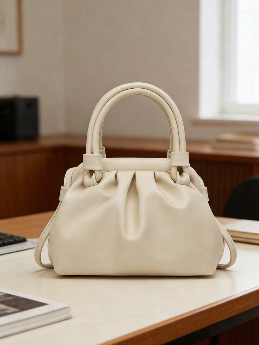 女士新款独特褶皱云朵简约单肩包，适合外出、通勤和日常使用 - 彩色 - 查看 1