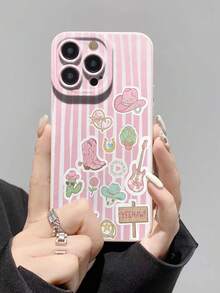 1个带孔直边条纹喷漆加厚防摔手机壳保护套，兼容、Galaxy、Redmi - 彩色 - 查看 2