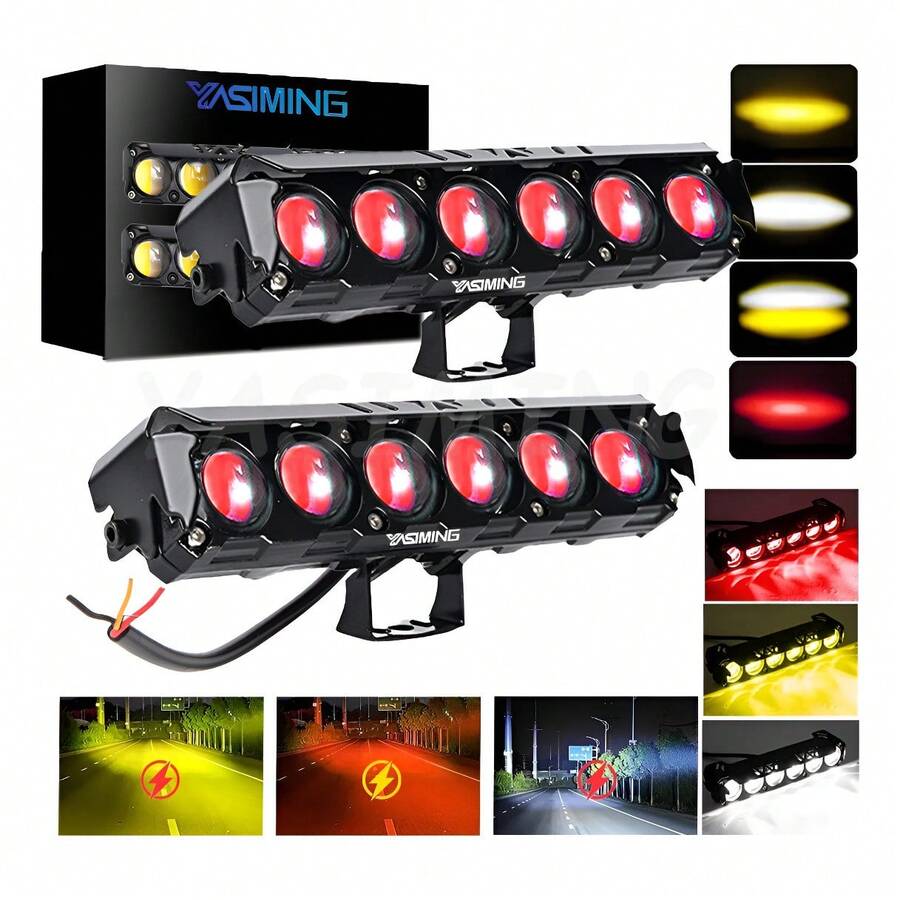 TendenciaPar Faros Auxiliares Focos Led Lupa Estrobo 460w Auto MotoCalidad premium - 1 - Ver 1