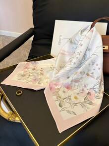 1pc Women's Bandana Floral Print Refreshing High-End Headscarf/Square Scarf - Multicolor - View 3