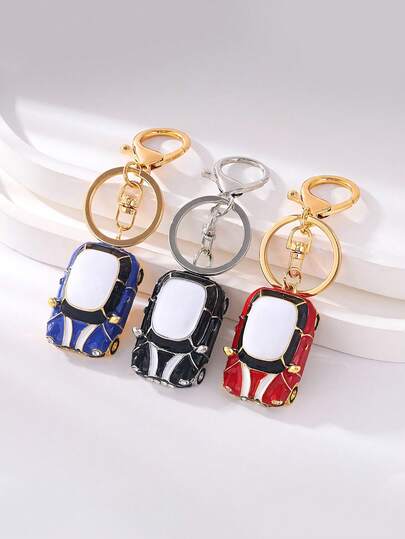 1pc Mini Metal Car Keychain Creative Pendant Keyring Fashion Decoration Metal Key Chain Earphone Hanging Coin Bag Hanging Mobile Phone Hanging Metal Accessories Car Hanging Bag Hanging Key Hanging Suitable For Daily Casual Travel Matching Birthday Gift Event Souvenir Friend Gift